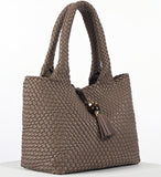 Luella Grey Saskia Large Woven Tote in Peat
