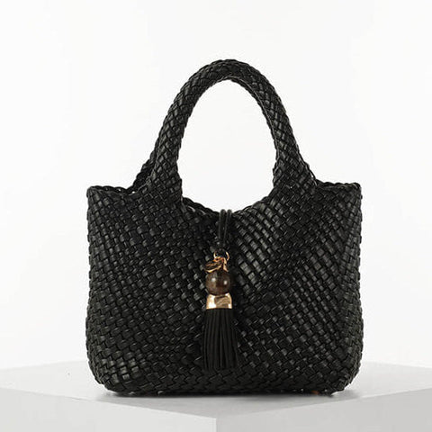 Luella Grey Suky Medium Woven Crossbody in Black