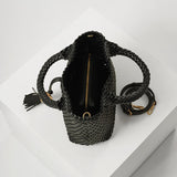 Luella Grey Suky Medium Woven Crossbody in Black