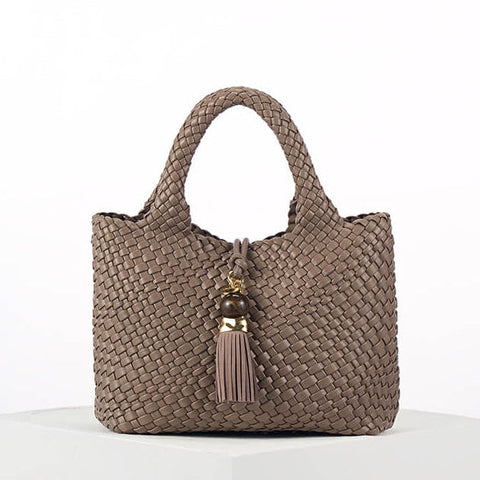 Luella Grey Suky Medium Woven Crossbody in Peat