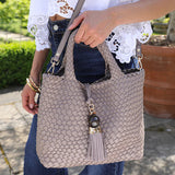 Luella Grey Suky Medium Woven Crossbody in Peat