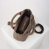 Luella Grey Suky Medium Woven Crossbody in Peat