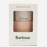 Barbour Reusable Tartan Travel Mug in Pink/Grey