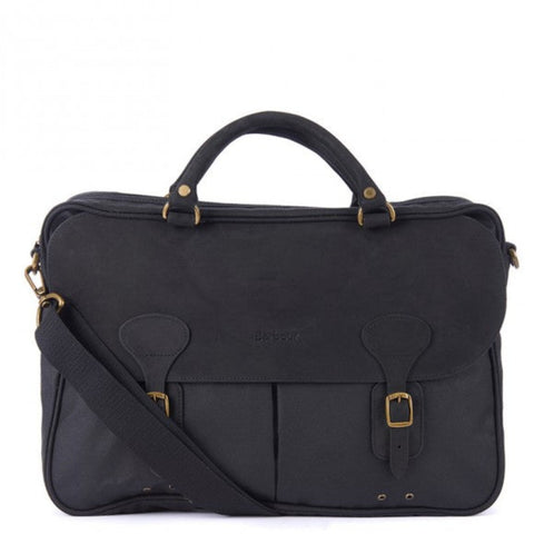 Barbour - Wax Leather Briefcase in Black