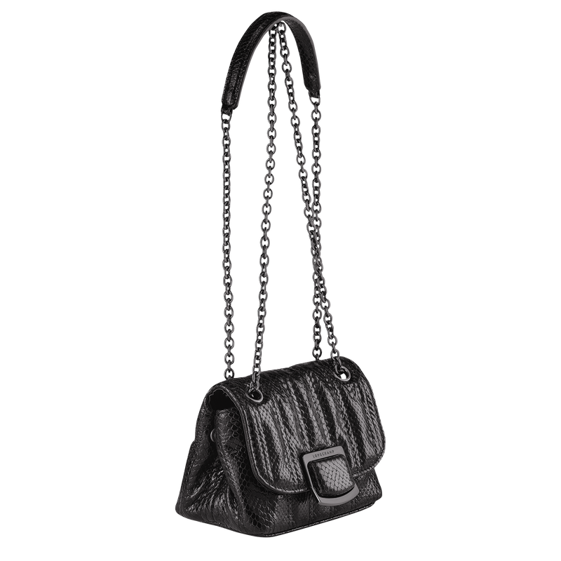 Longchamp Brioche Serpent Cross Body Bag XS in Black Sinclairs Online