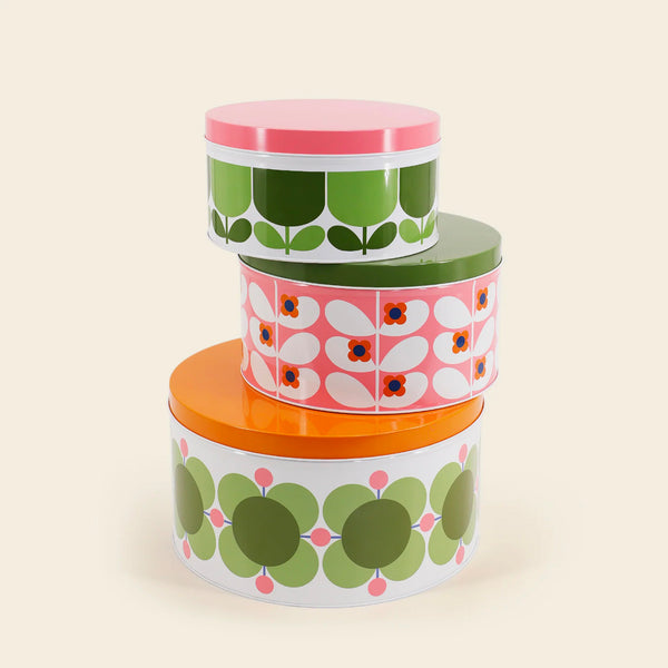 Orla Kiely - Nesting Cake Tins Bubblegum/Basil, Set of 3