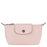 Longchamp - Le Pliage Cuir Cosmetic Pouch in Pale Pink