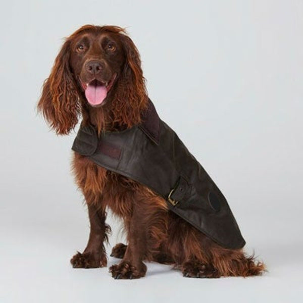 Barbour Wax Dog Coat in Tartan/Olive