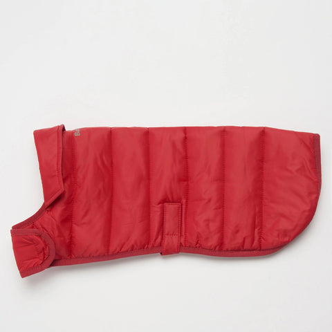 Barbour Baffle Quilt Dog Coat in Brick Red