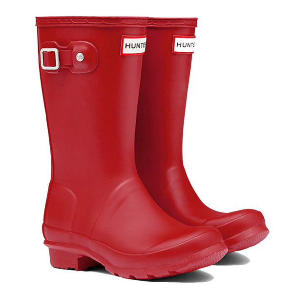 Hunter Original Kids Wellington Boots in Military Red
