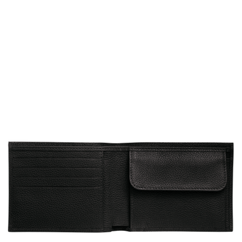Longchamp - Le Foulonné Card Holder with Coin Slot in Black
