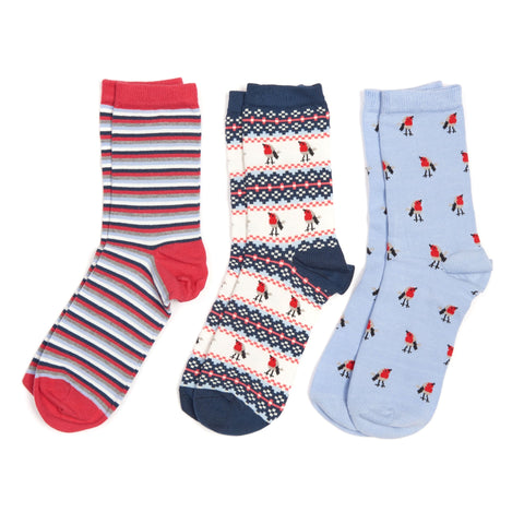 Barbour Women's Robin Christmas Sock Gift Box Set