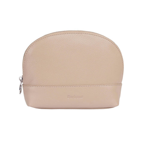 Barbour Leather Makeup Bag in Trench