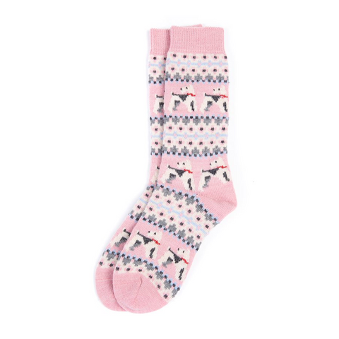 Barbour - Women's Terrier Fair Isle Socks in Pink