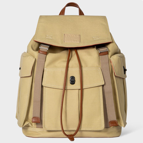 Paul Smith - Linen-Blend Canvas Backpack in Sand