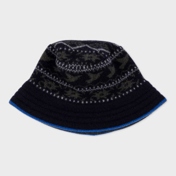 Paul Smith - Men's Bucket Hat Fairisle in Navy