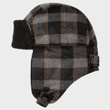 Paul Smith - Men's Grey Check Wool Trapper Hat in Slate