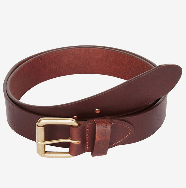 Barbour Men's Matt Leather Belt in Brown