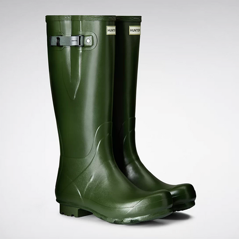 Hunter Men's Norris Field Side Adjustable Wellington Boots in Vintage Green