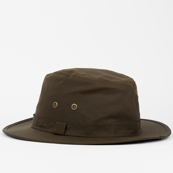 Barbour Men's Dawson Wax Safari Hat in Olive