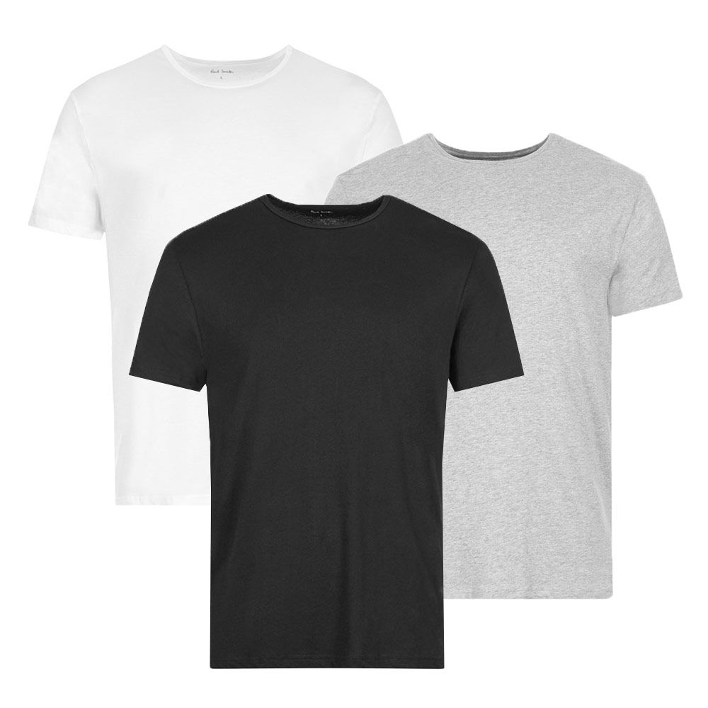 Paul - Men's Cotton T-Shirt Mixed Colours - 3 Pack in Black, Sinclairs Online