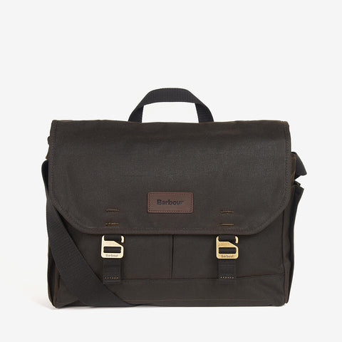 Barbour Essential Wax Messenger Bag in Olive