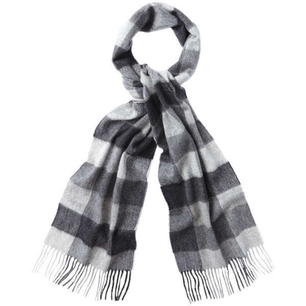 Barbour - Large Tattersall Scarf in Charcoal Grey