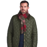 Barbour - Large Tattersall Scarf in Dark Green/Taupe/Red