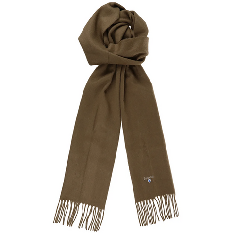 Barbour Plain Lambswool Scarf in Fossil