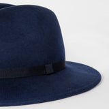 Paul Smith - Women's Swirl Lined Fedora Hat in Navy