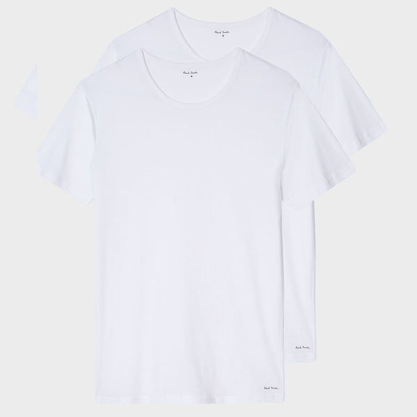 Paul Smith Men's Crew Neck Short-Sleeve T-Shirt Two Pack in White