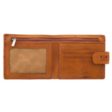 Tony Perotti Italian Leather Honey Two Fold Ostrich Wallet With Tab