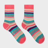 Paul Smith - Women's Mixed Stripe Socks Three Pack in Pink
